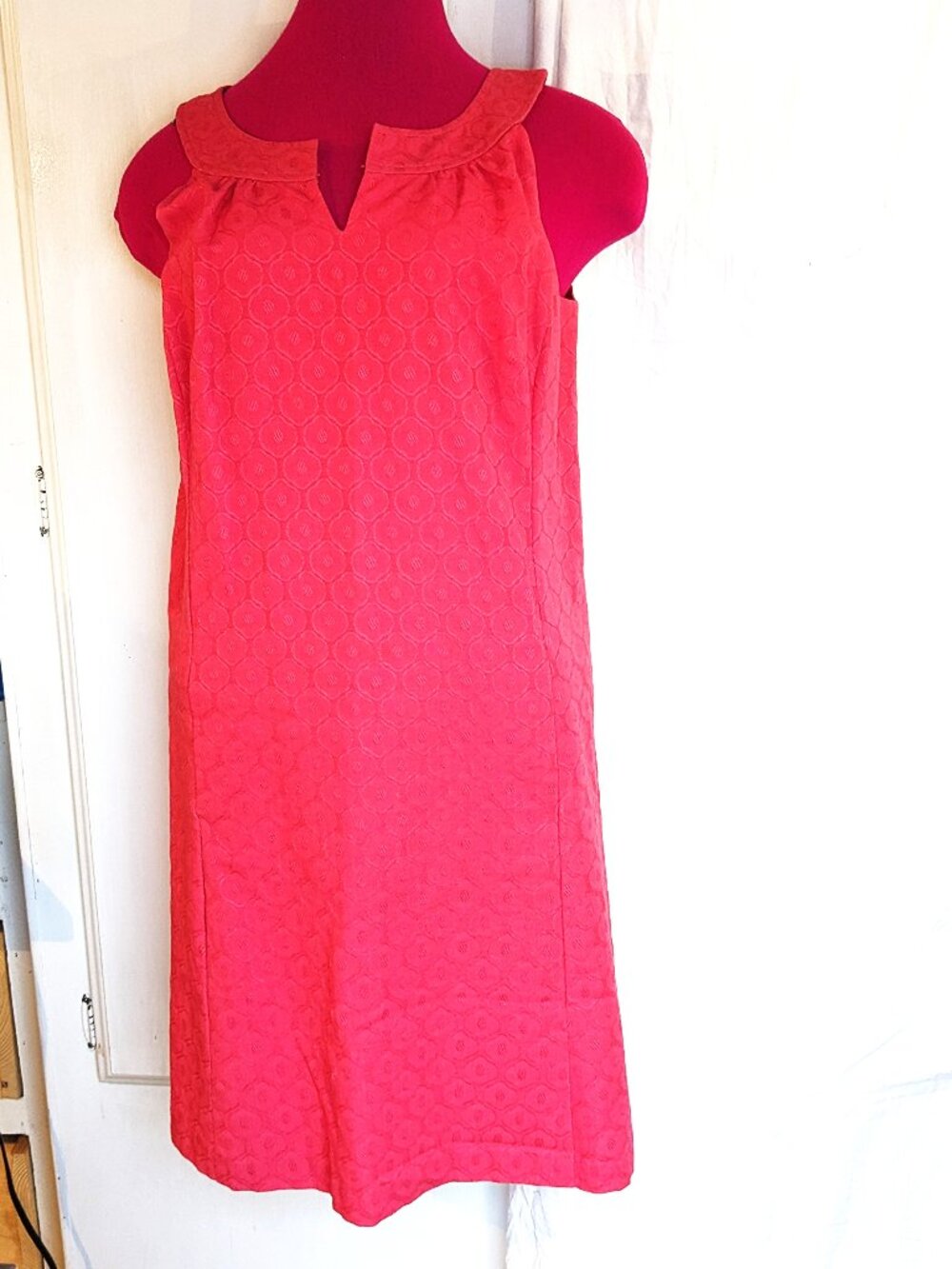 Loft Pink Tone on Tone Floral Sheath Dress Sz 10